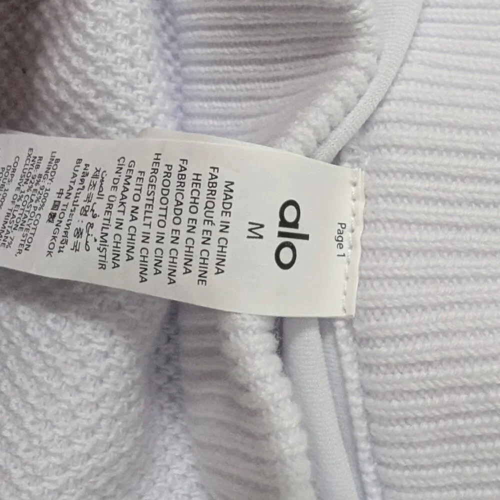 NWT Alo Yoga Tennis Club Skirt Seashell Blue/White size M